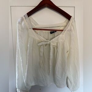 GAP Women's Cream Blouse with Lace Detail